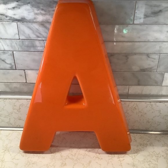 Vintage Other - Vintage Marquee Advertising Orange Plastic Letter “A”